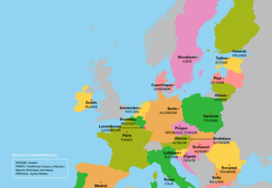 Carte des capitales européennes