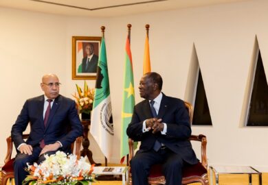 Alassane Ouattara, s&rsquo;est entretenu, avec le Mauritanien, Mohamed Ould Ghazouani, le Président de la BAD [Images]