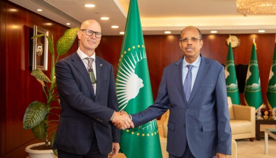 Le Président de la Commission de l&rsquo;Union africaine, S.E. Mahmoud Ali Youssouf, a fait ses adieux à S.E. M. Michael Upton [Images]
