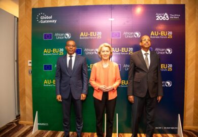 Président de la Commission de l&rsquo;UA, & S.E. José Lima Massano, ministre angolais de la coordination économique, au Forum des entreprises UA-UE [Images]