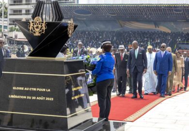 66e anniversaire de l’indépendance, S.E. Brice Clotaire Oligui Nguema a inauguré la Place de la Concorde, baptisée Monument Georges Damas Aleka. (photos)